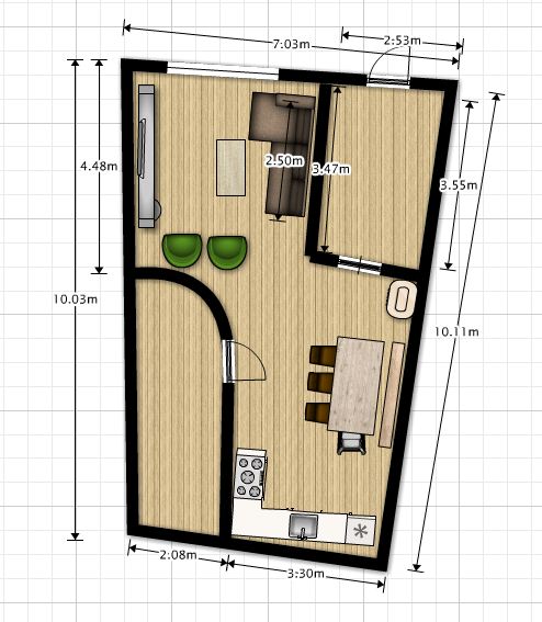 Floorplanner voorbeeld begane grond 2D