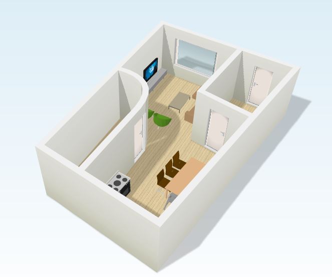 Floorplanner voorbeeld begane grond 3D